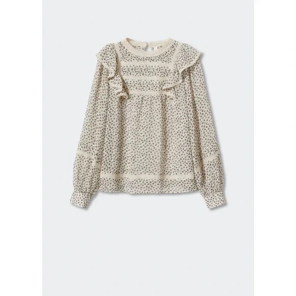 Mango Cream Patterned Blouse - Picture 2 of 6